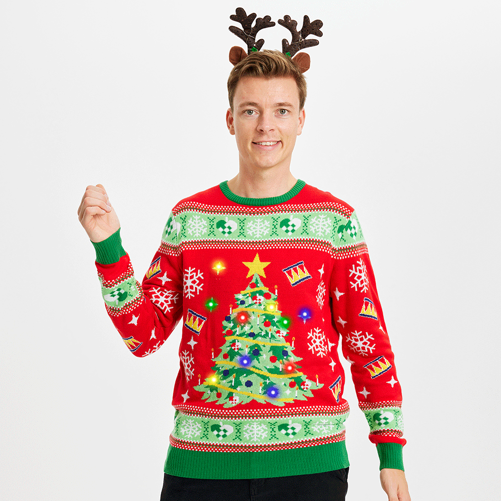 Pull De Noël De L'arbre Rouge - Homme